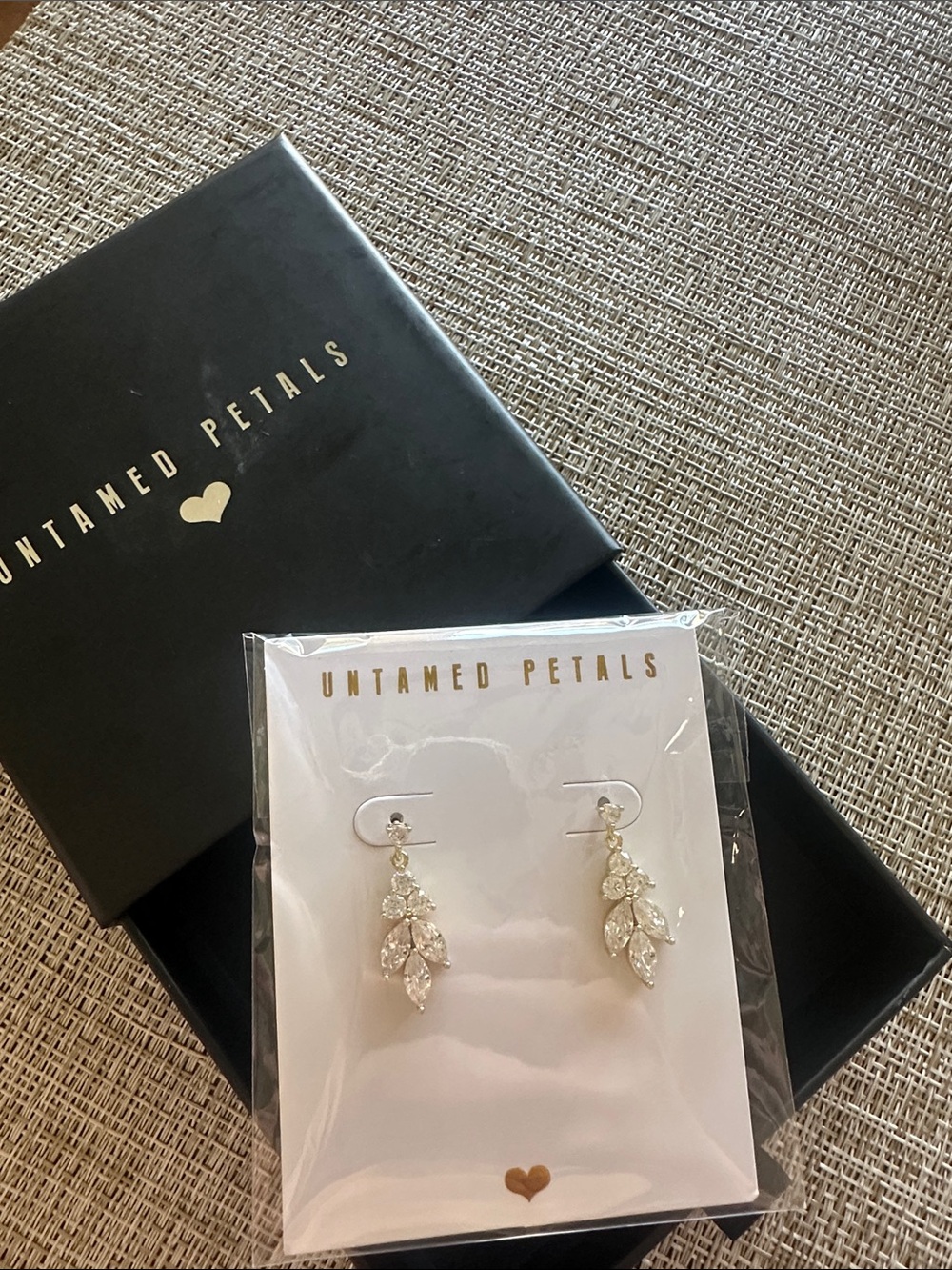 Gold Crystal Leaf Drop Earrings